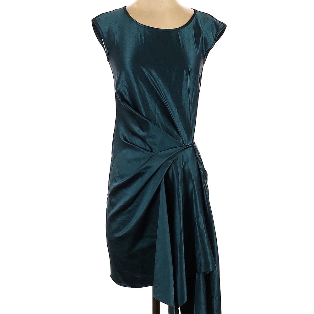 RACHEL Rachel Roy Teal Blue Draped Sheath Dress Sz XS